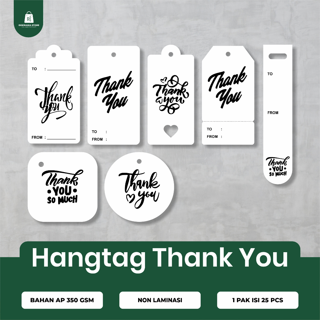 

Hang tag thank you / gift tag thank you / untuk hampers parcel / satu pack isi 25 pcs