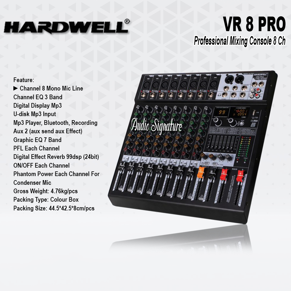 Mixer 8 Channel HARDWELL VR 8PRO | VR8PRO | VR 8 PRO USB Soundcard Original