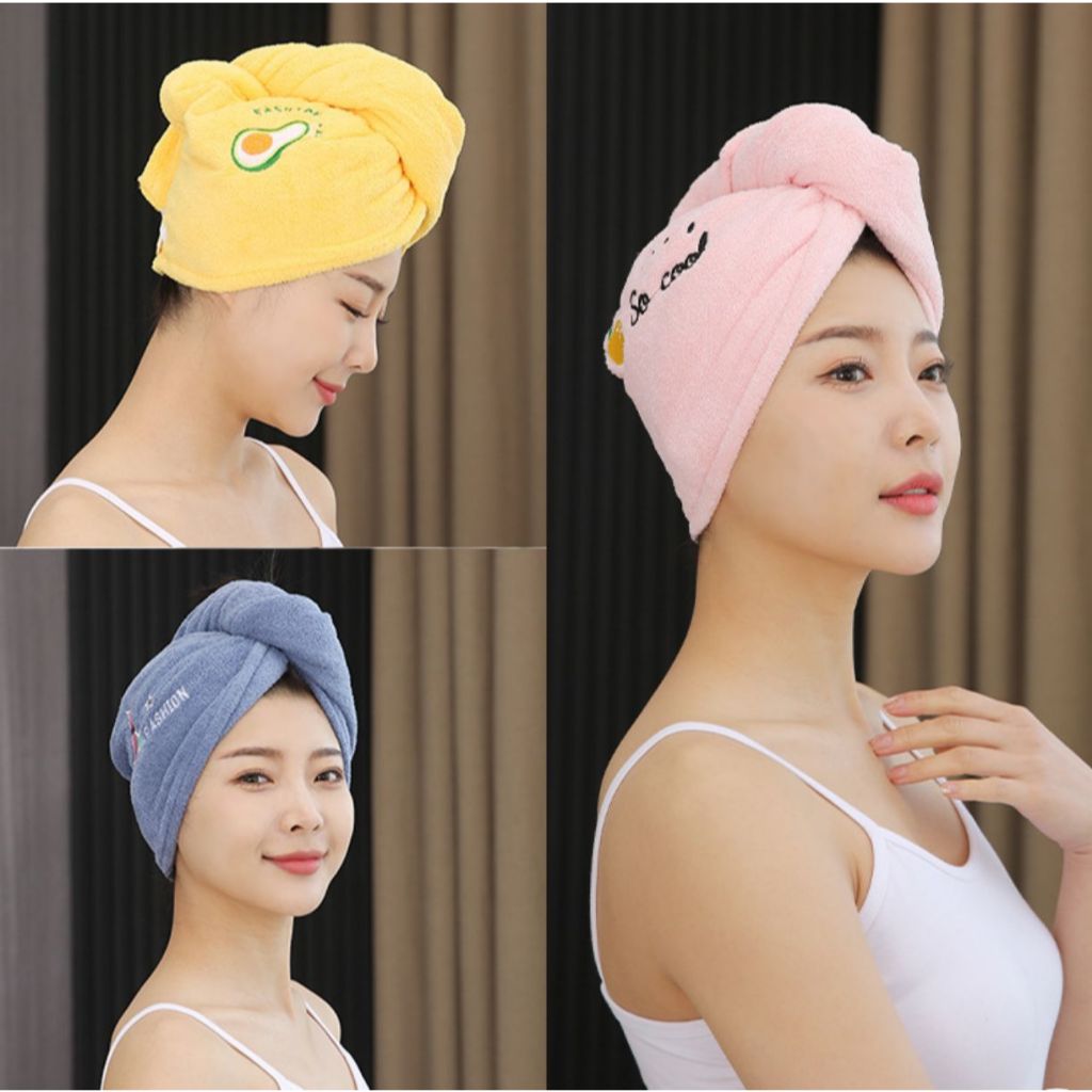 Handuk Pengering Rambut Microfiber / handuk pengering rambut kepala / handuk pengering rambut dewasa