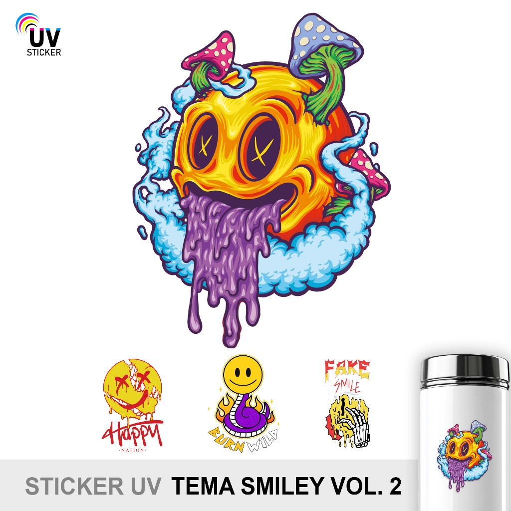 

STIKER UV - TEMA SMILEY VOL 2 | STICKER UV, STICKER MOTOR, STICKER MOBIL, STICKER HELM, STICKER TUMBLER, STICKER 3D, STICKER UV DTF BY UVSticker