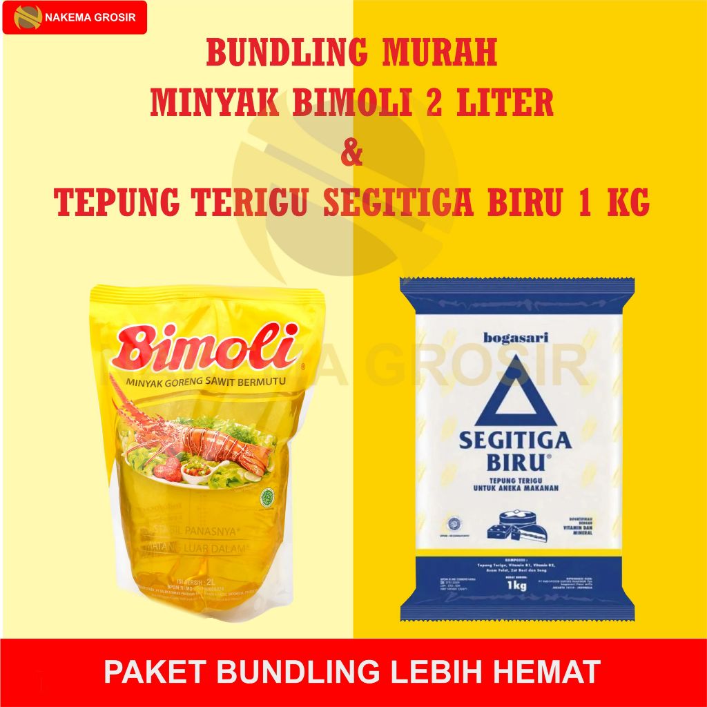 

PAKET HEMAT MASAK- BIMOLI 2 L DAN TERIGU SEGITIGA BIRU 1 KG- PROMOO MURAH #NAKEMA GROSIR