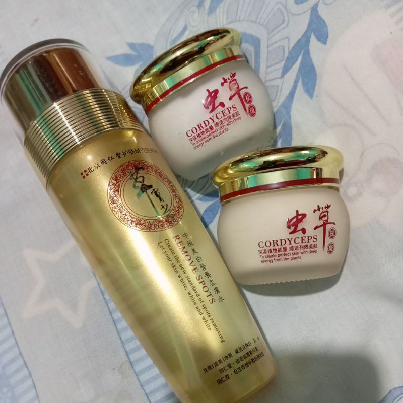 yu chun mei cordycep ori toner gold.krim siang.krim malam herbal import