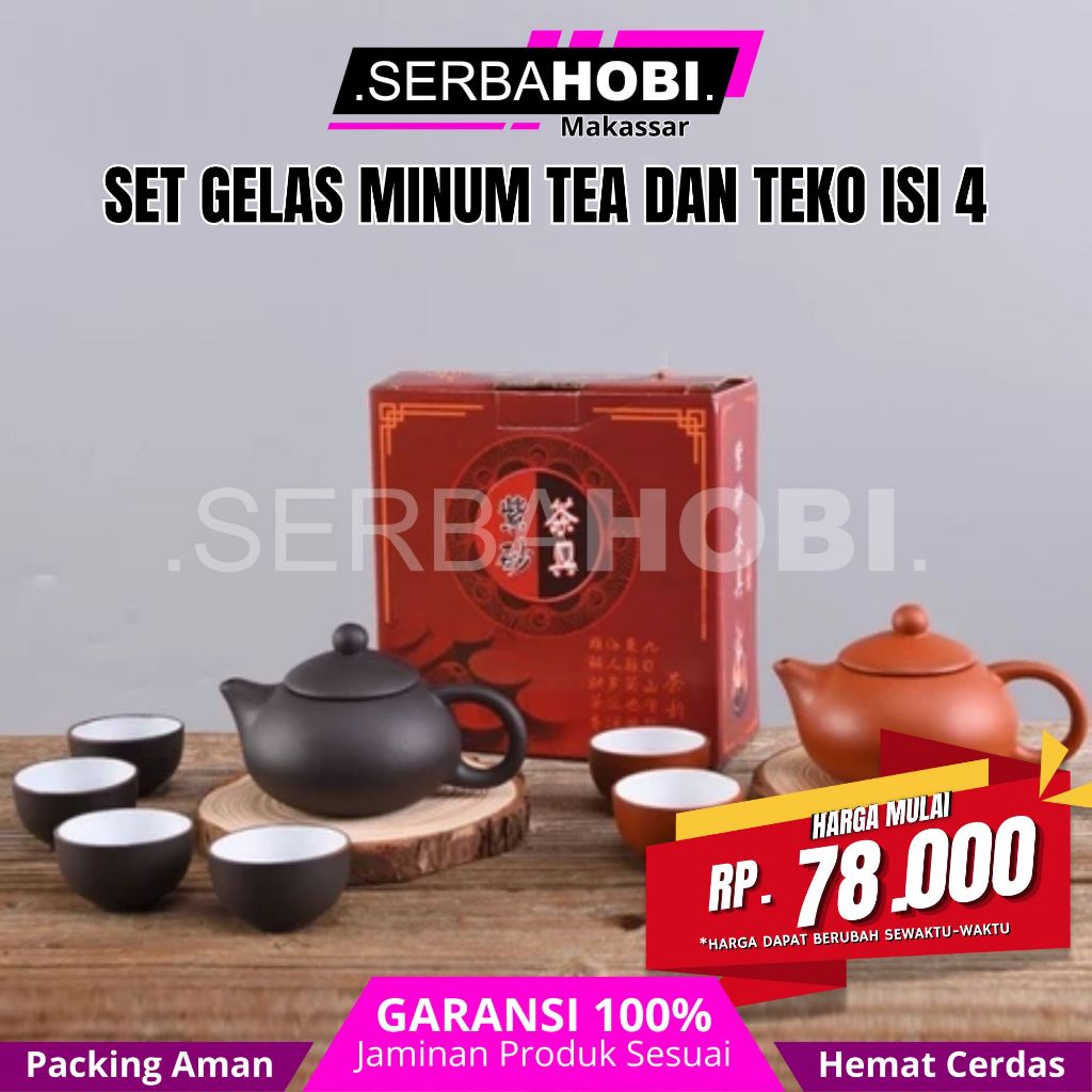 Teko Teh Cangkir Chinese Tea Pot Set Keramik Tanah Liat Teh