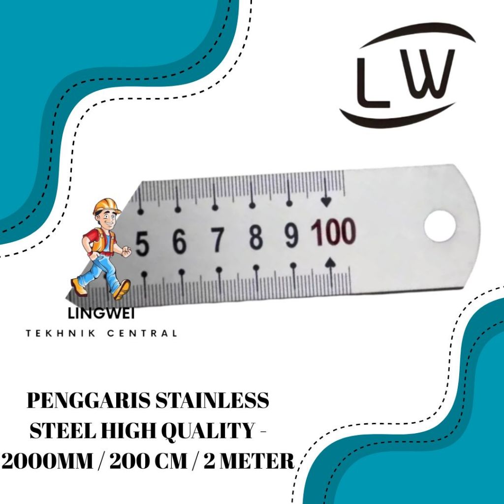 

PENGGARIS STAINLESS STEEL HIGH QUALITY - 2000MM / 200 CM / 2 METER
