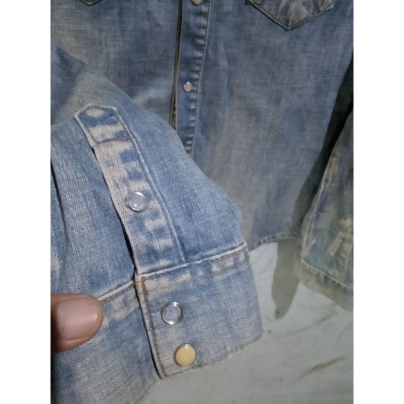 kemeja denim western vintage