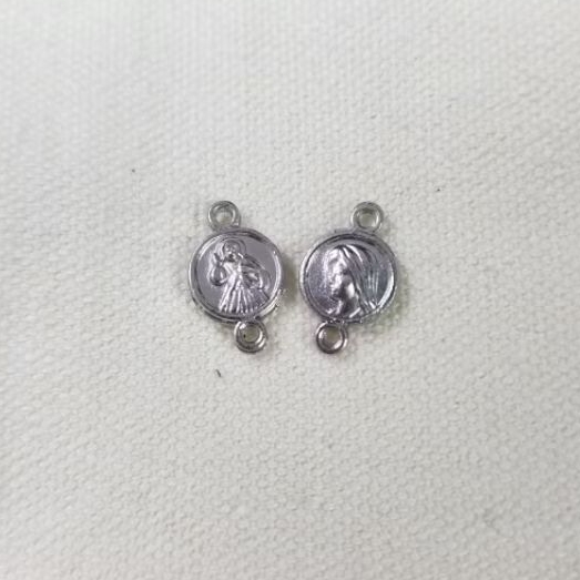Sekat Bunda Maria Yesus Koronka Bulat 1,5cm Bahan Gelang Rosario Charm