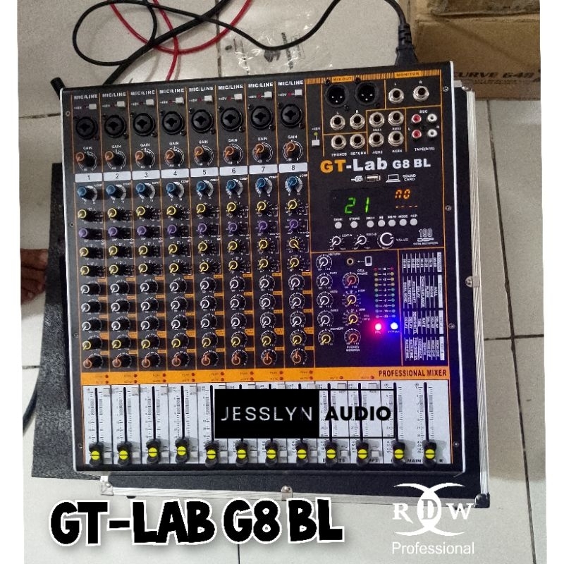 Mixer Analog 8 Channel GT LAB G8 BL + Kompress Original by RDW DENGAN HARDCASE /mixer GT Lab G8BL  +