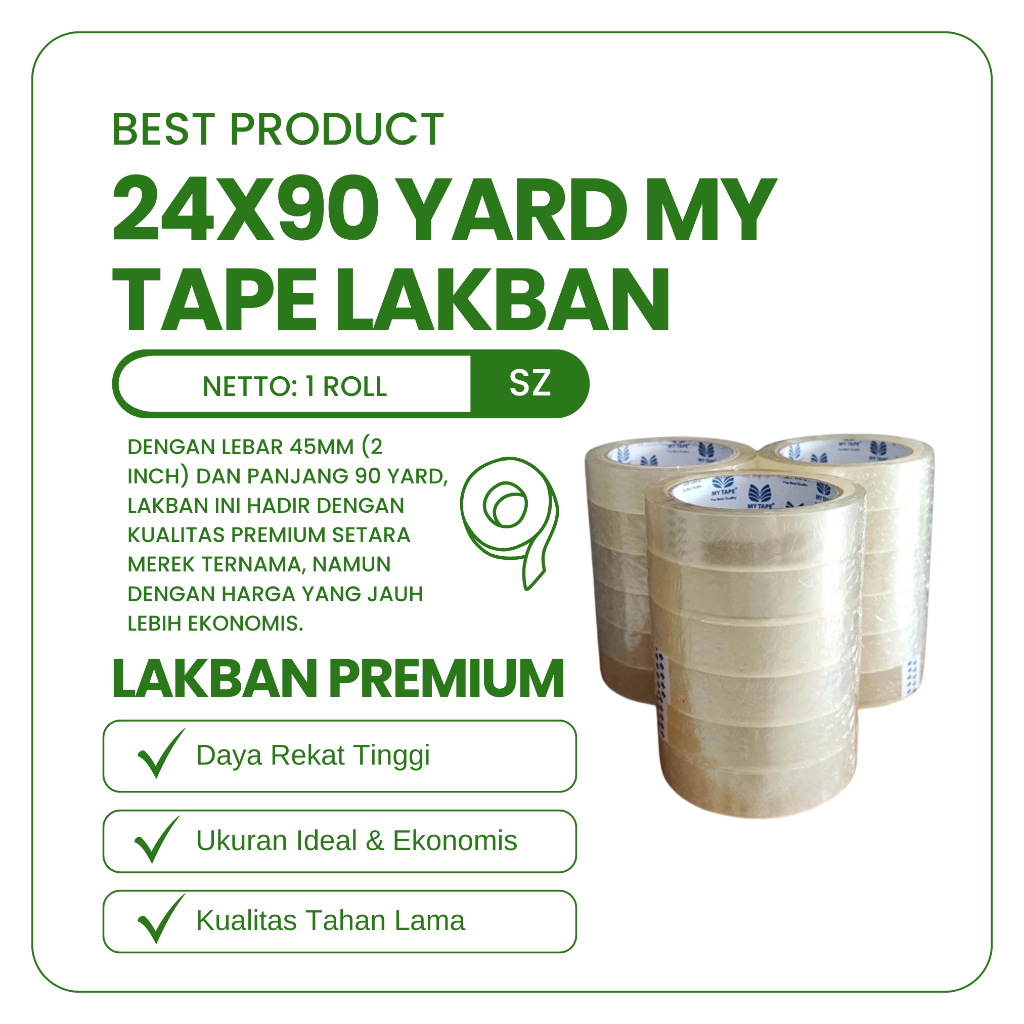 

Lakban Selotip Isolasi Bening MY TAPE 45mm (2 inch) x 90y 1 Roll