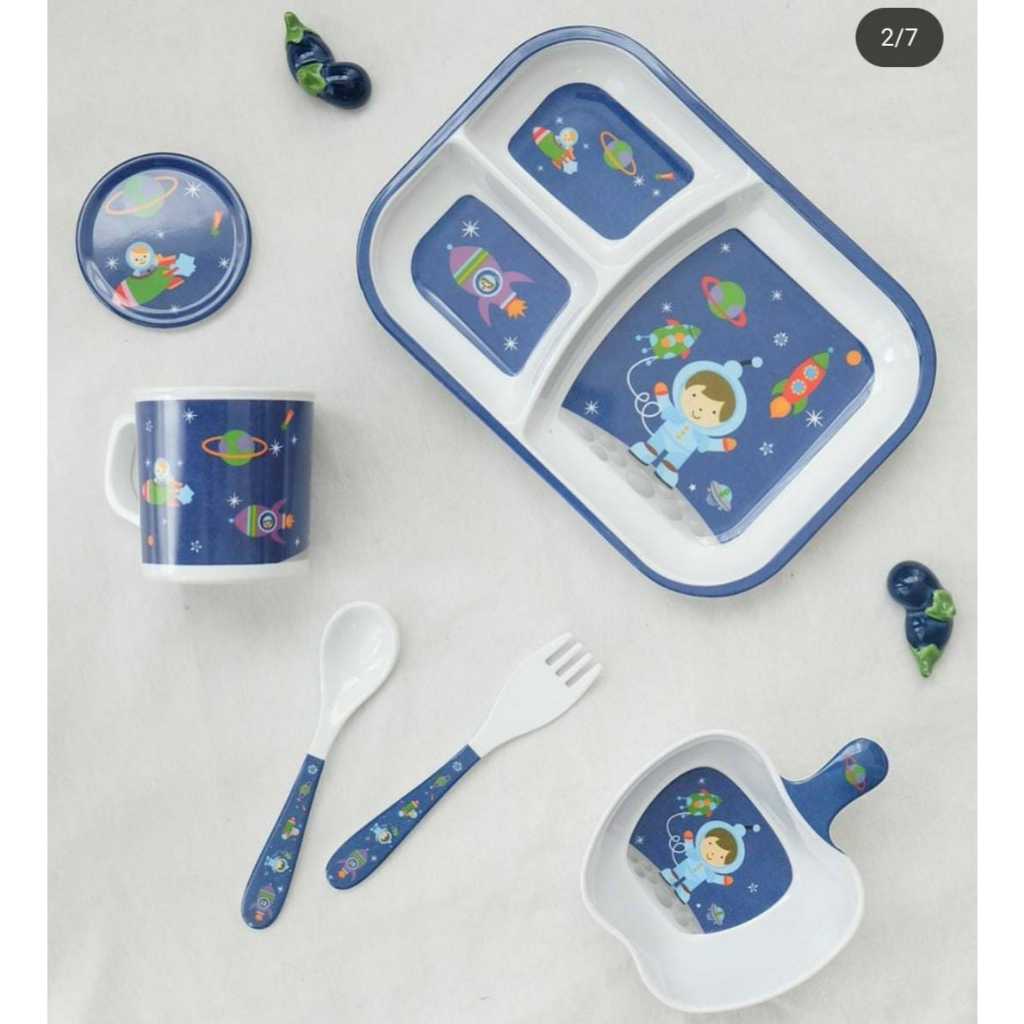 4 in 1 MELAMIN ASTRONOT SERIES KIDS/PIRING MELAMIN MOTIF ANAK KECIL/PAKET HEMAT MELAMIN