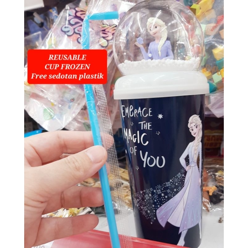 reusable cup frozen reusable tumbler cup karakter elsa frozen tumbler