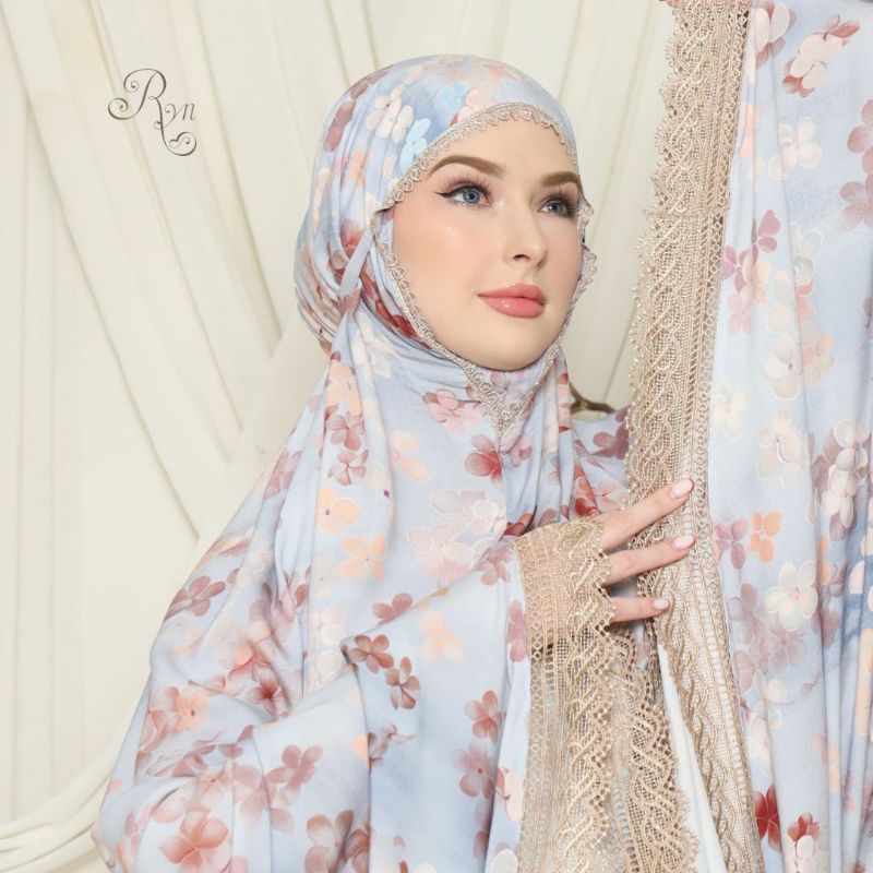 EVALUNA Mukena Premium Dewasa 2025 Ryn Rayyan Ori Terbaru Series Mukenah Motif Dewasa Jumbo Katun Ra