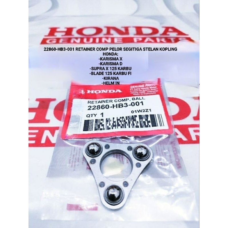 RETAINER COMP BALL PELOR SEGITIGA STELAN KOPLING 22860-HB3-001 ASLI HONDA KARISMA SUPRA X 125 KIRANA