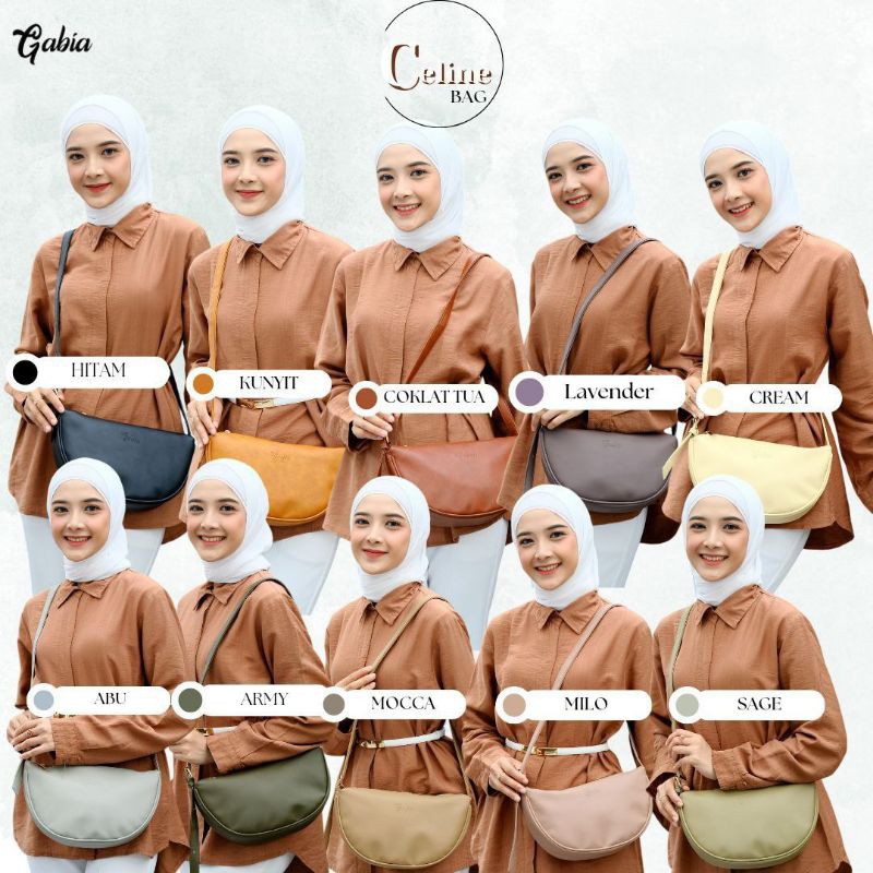 Gabia_Tas Selempang Wanita Kulit Sintetis Celine Bag  Tas Selempang Simple Polos