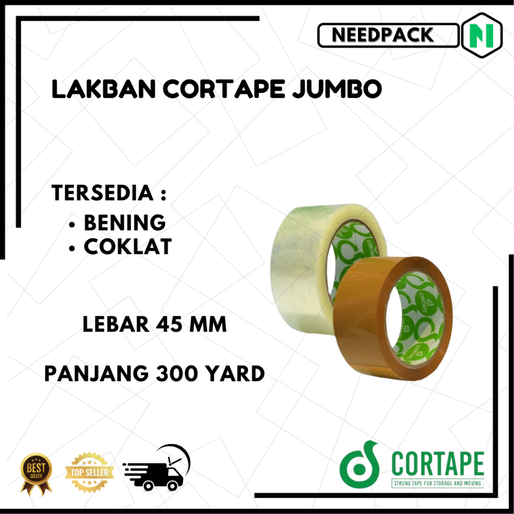 

Plakban / Lakban cortape 45mm x 90yard murah / lakban cortape 2 inch