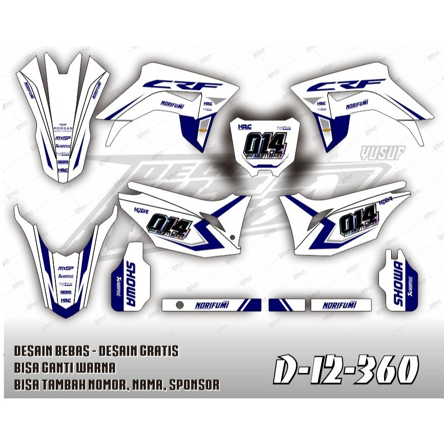 Decal CRF Sticker Striping Stiker CRf 150L Motif rancing biru putih