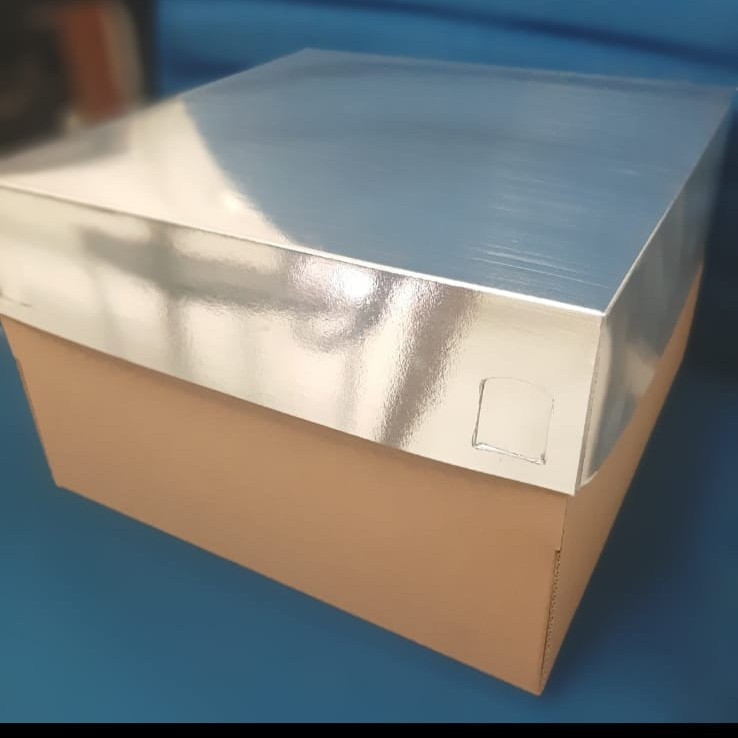 

10 Pcs Box Hampers Brownies Kotak Packaging Kue Lapis Legit Edisi Silver Ukuran 22 x 22 x 10 cm