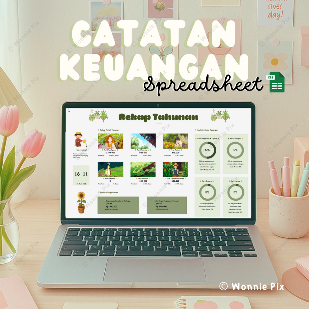

Catatan Keuangan Spreadsheet - Sunflower | Budget Planner Spreasheet | Rencana Keuangan | Perencanaan Keuangan | Template Spreasheet