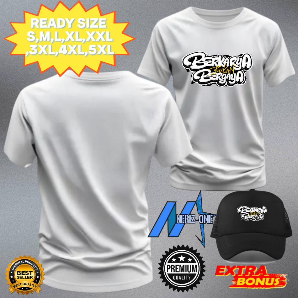 KAOS DISTRO DESAIN SABLON BERKARYA BUKAN BERGAYA SIMPLE KEREN SABLON PREMIUM QUALITY BONUS TOPI HITA