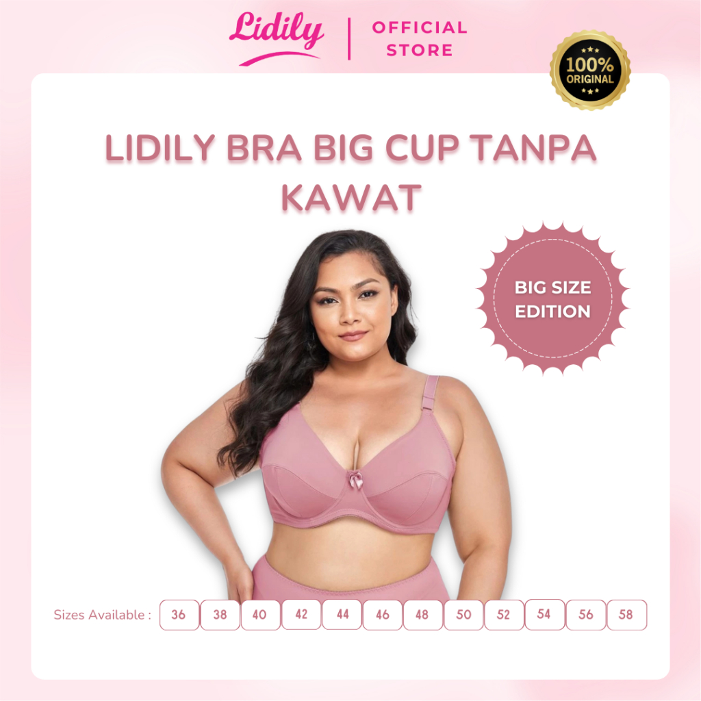 Lidily - [BIG SIZE EDITION] Daily Bra Jumbo Cup Besar Tanpa Kawat Bra Mama Besar BH Big Size 3