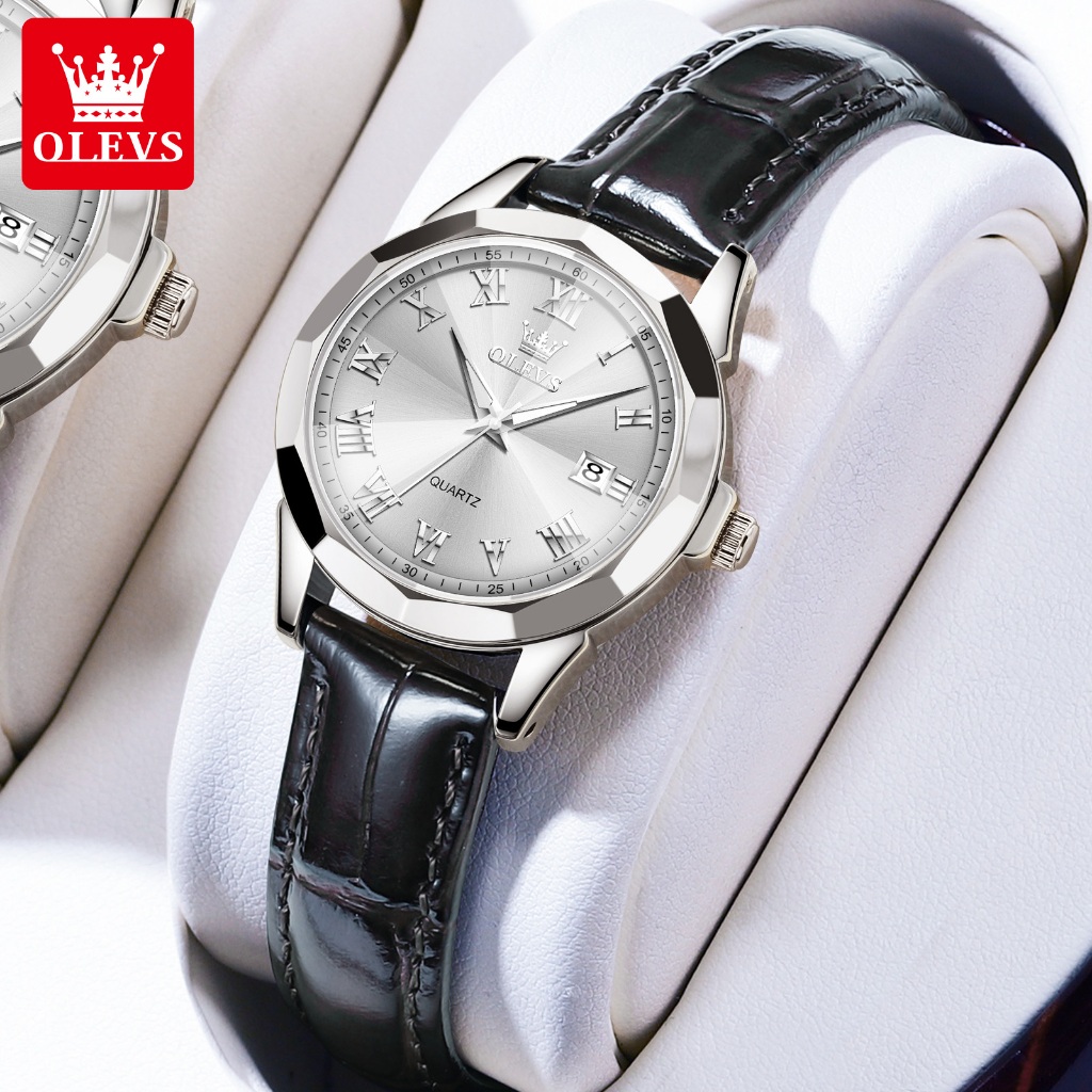 OLEVS Jam Tangan Wanita Anti Air Original Kulit Strap Analog Arloji Casual Elegan Fashion 9990