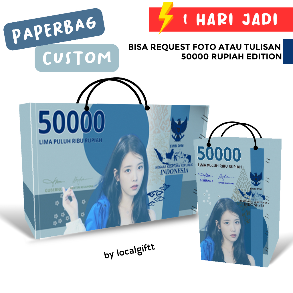 

Paperbag Custom 50000 Edition | Bisa request foto dan tulisan | Paperbag custom | Paperbag lucu | Paperbag Foto | Tas Custom