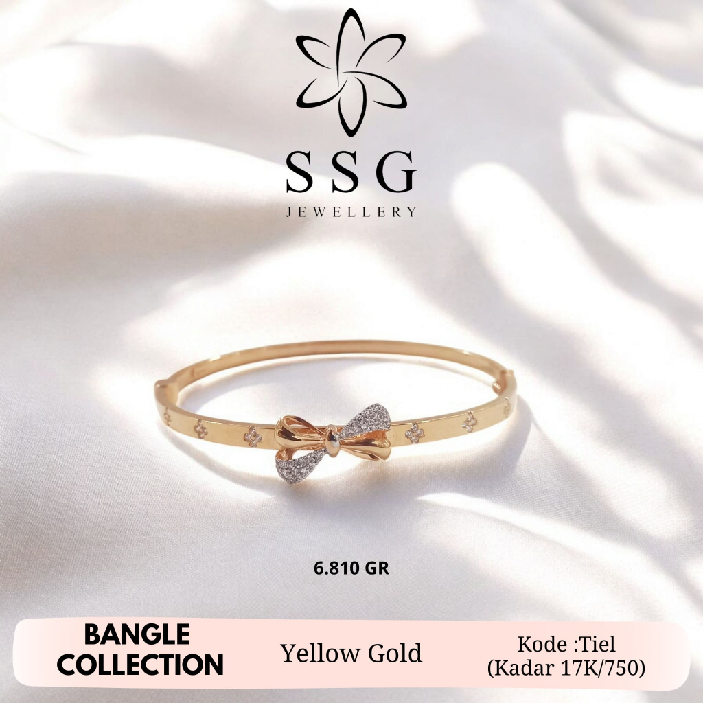 GELANG BANGLE PITA PERMATA YELLOW GOLD / EMAS KUNING - KADAR 17K750 - SSG JEWELLERY