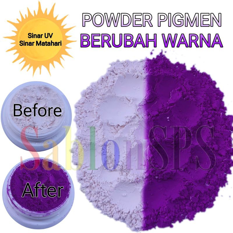 

POWDER PIGMEN BERUBAH WARNA LAMPU UV MATAHARI RED GRAPES PURPLE 2GR
