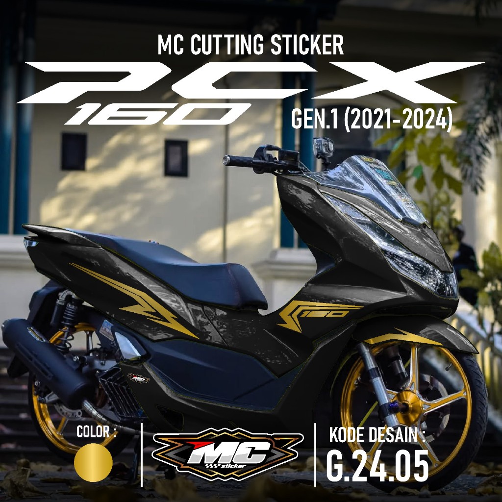 Cutting Sticker Striping PCX 160 NEW 2021 2022 2023 2024 - Aksesoris Motor Stiker Skotlet Cutting Li