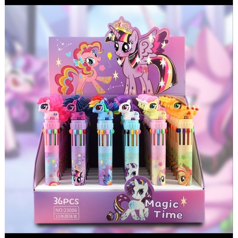 

1 BOX PEN 10 WARNA LITTLE PONNY ISI 36
