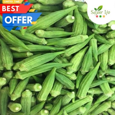 

Okra 240 - 250 Gram / Pack Fresh Lady Finger Buah Kacang Okro Sayur Hijau Segar