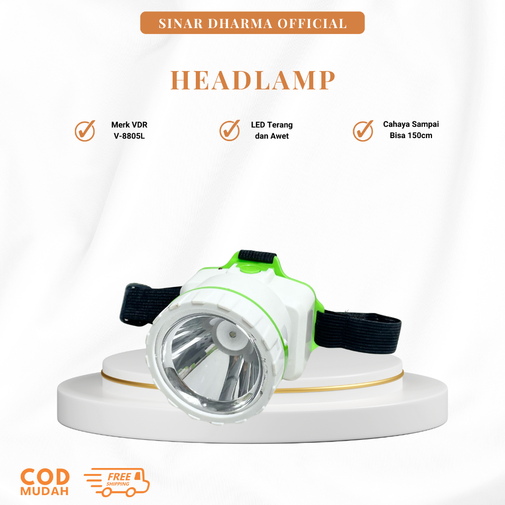 Senter kepala / head lamp LED VDR V-8805L