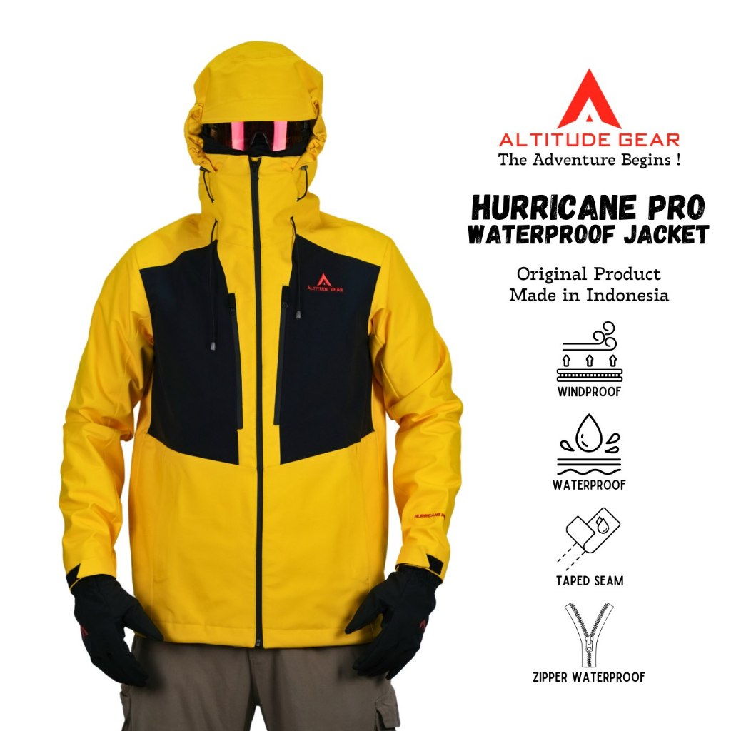 Jaket Gorpcore Outdoor Pria Wanita Altitude Gear Hurricane Pro Goretex Waterproof