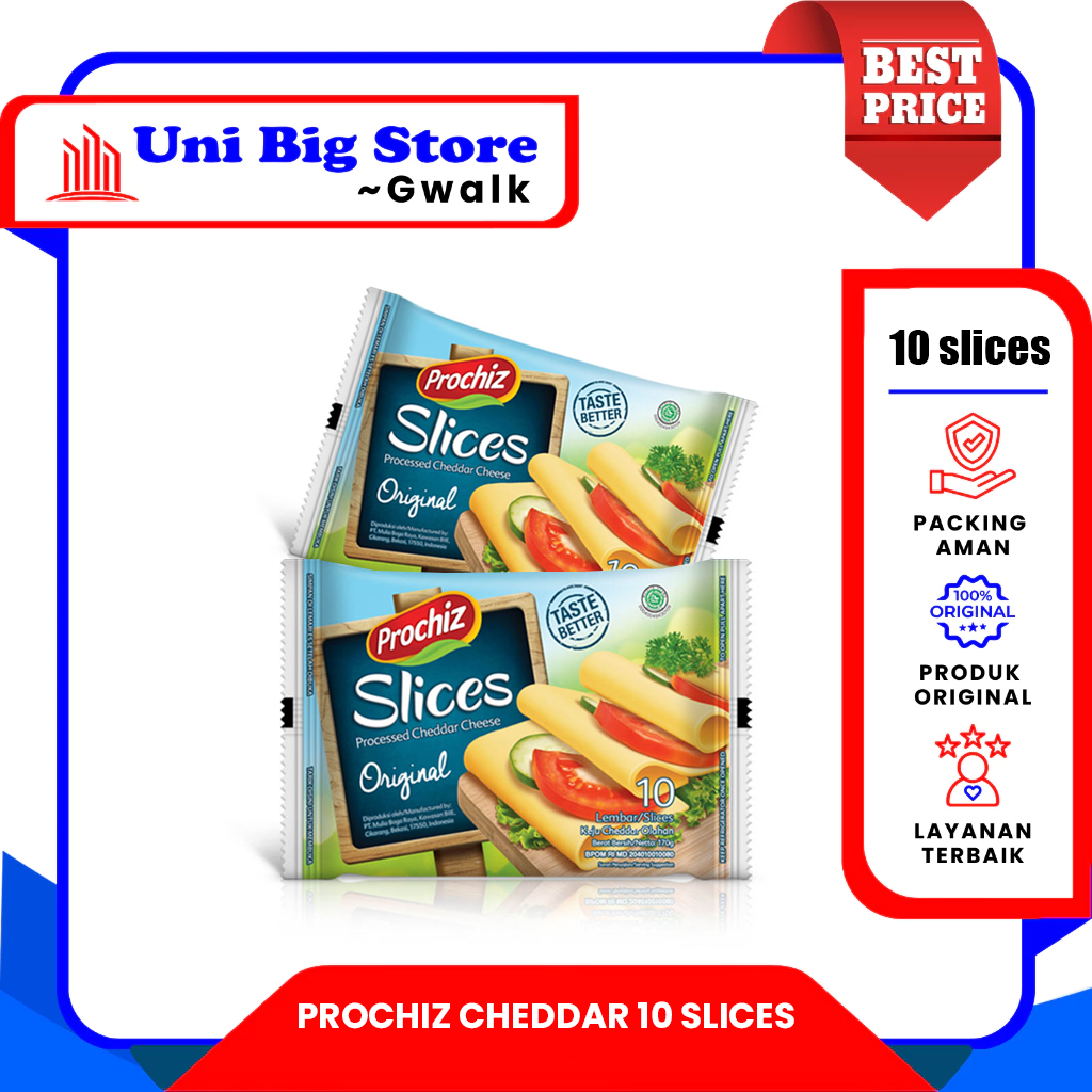 

PROCHIZ ORIGINAL CHEDDAR CHEESE KEJU - 10 Slices