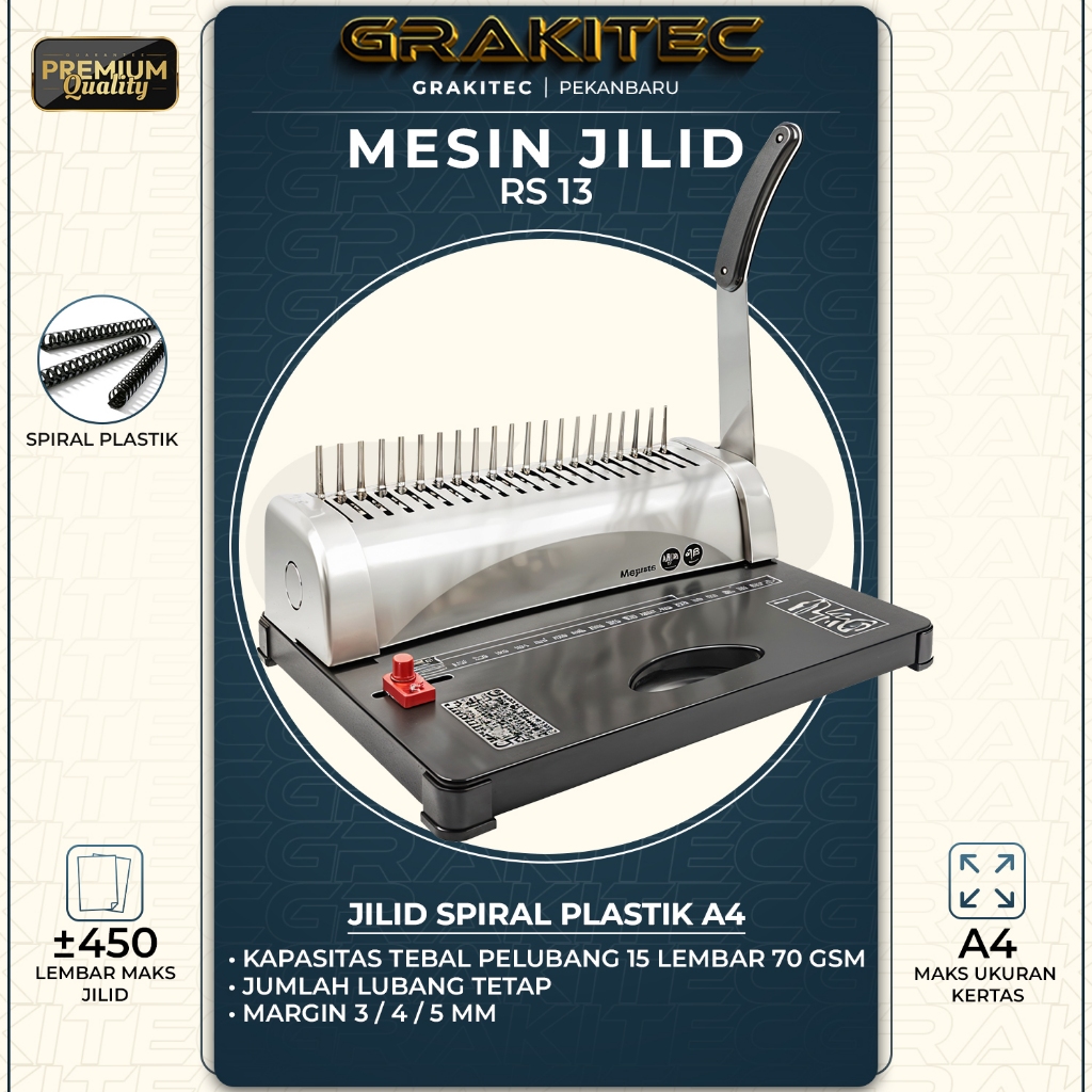 

MESIN JILID SPIRAL PLASTIK A4 GRAKITEC RS 13 (BAHAN MESIN LOGAM BESI)