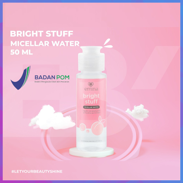 emina bright stuff micellar water pembersih makeup mencerahkan wajah 100 ml