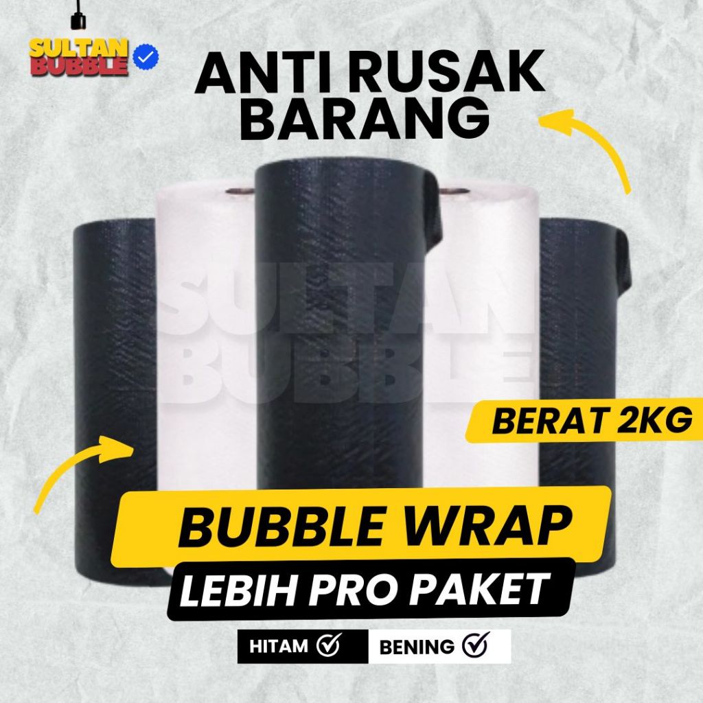 

Sultan Bubble Wrap Roll 120x50 meter bening/hitam 2kg Bubble tebal tanpa core lentur kualitas baik premium gratis ongkir