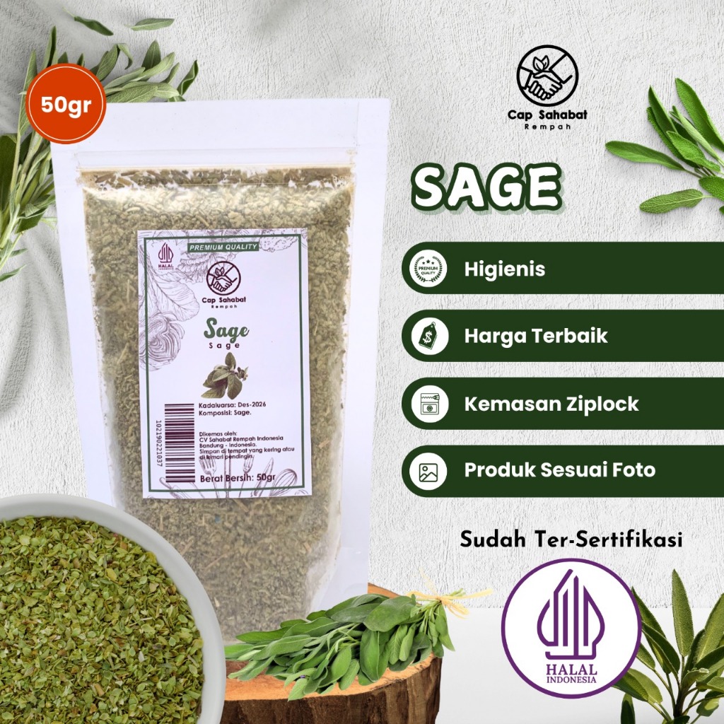 

50gr Sage / Sage Flakes / Rempah / JSR 100% PREMIUM QUALITY