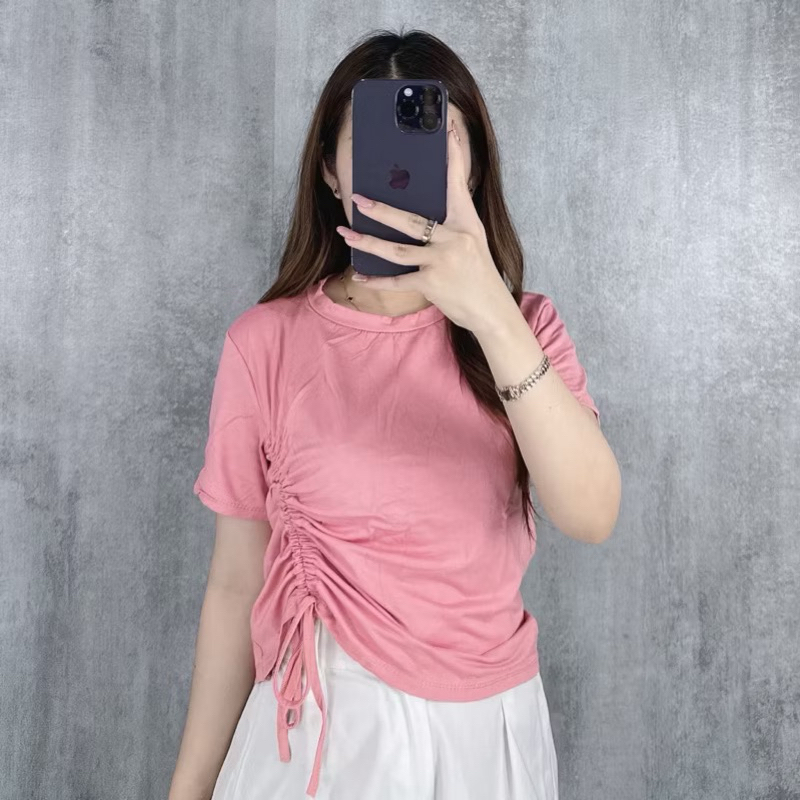 Kaos Wanita Serut Samping | Atasan Wanita Serut