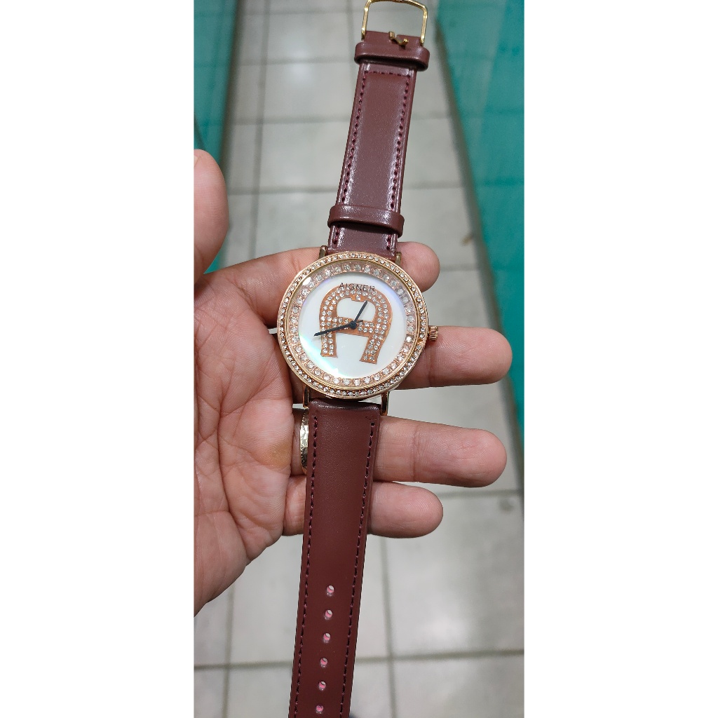 aigner quartz water resist rosegold elegant jam wanita