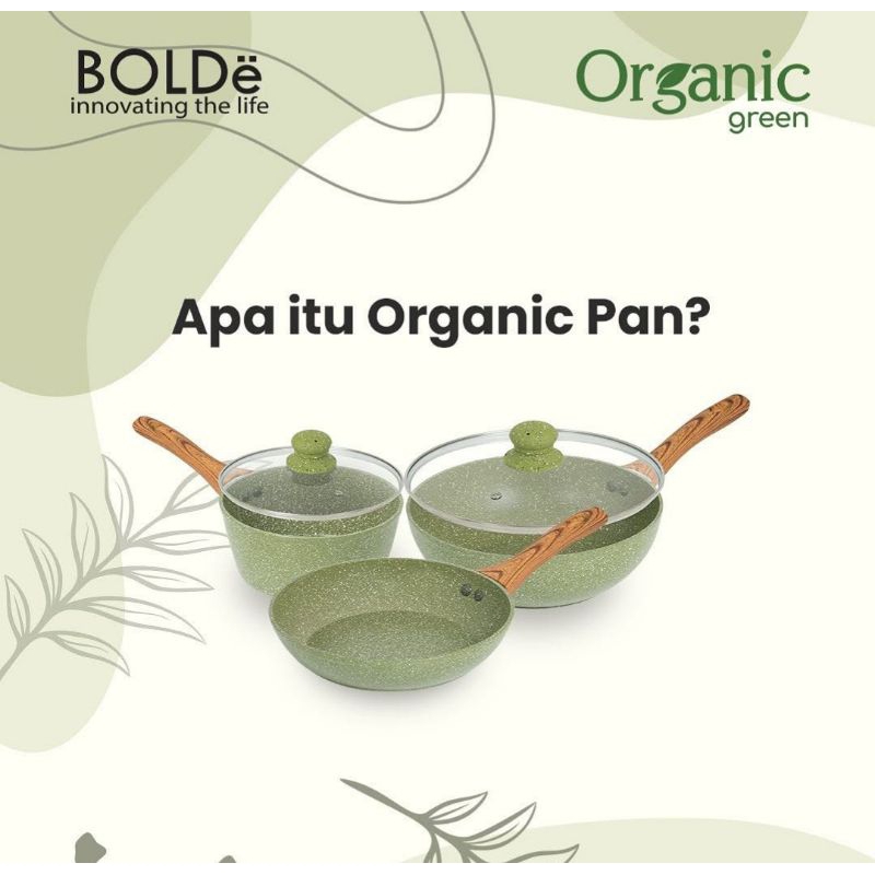BOLDe Organic Green Pan Set 5 Pcs