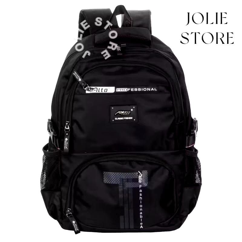 Tas Ransel Sekolah Alto Original Polos Hitam