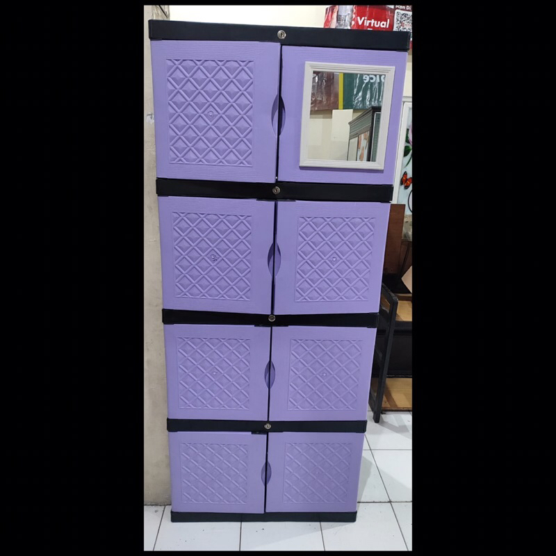 Lemari Plastik Aquose 4 Susun Kaca