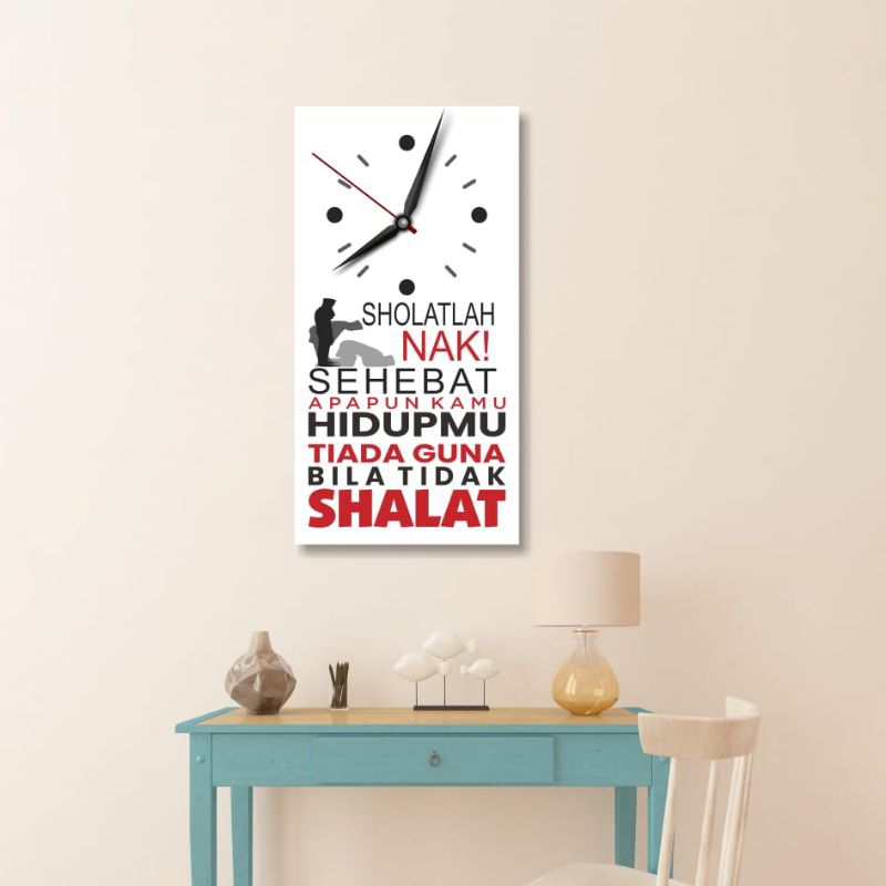 Jam Dinding Aesthetic Quotes/nasehat islami Solatlah Nak Terlaris