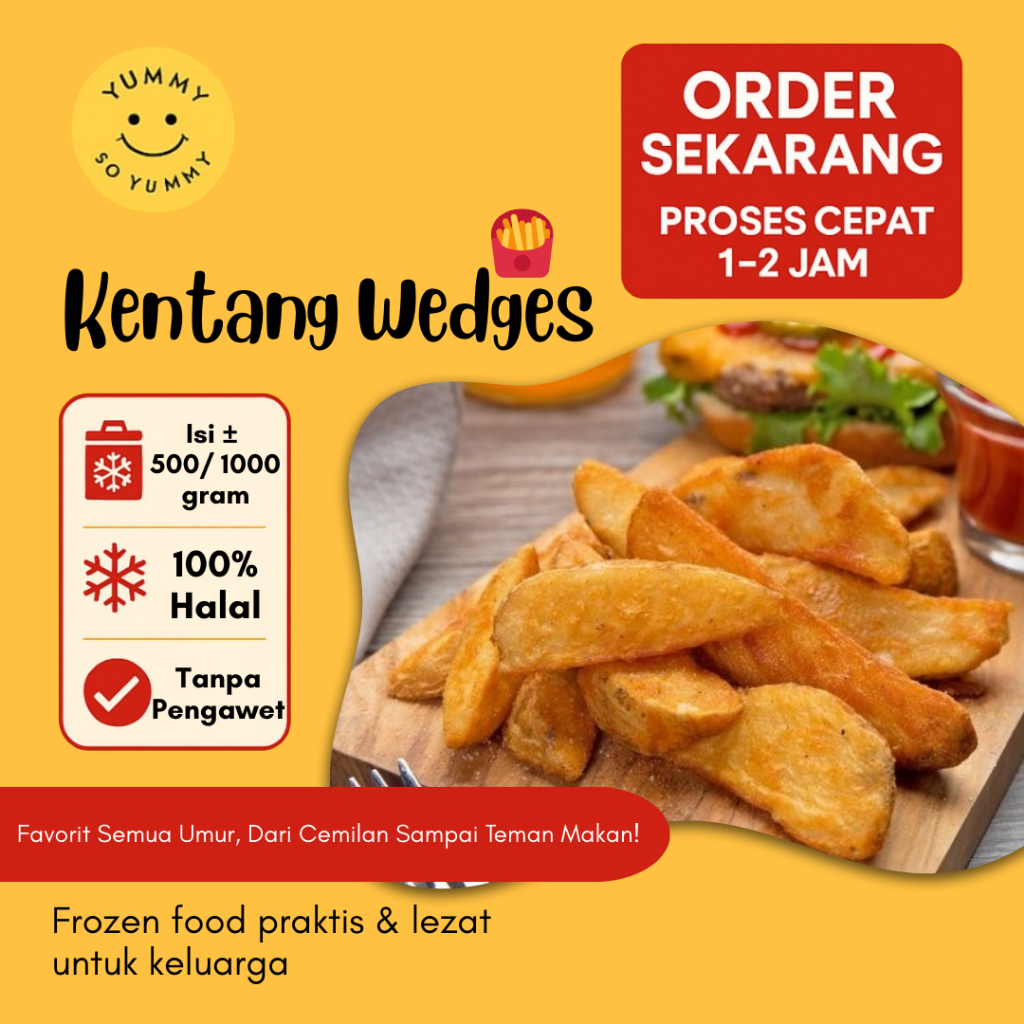 

Potato Wedges / Kentang Iris Bumbu Makanan Beku Kentang Goreng Frozen