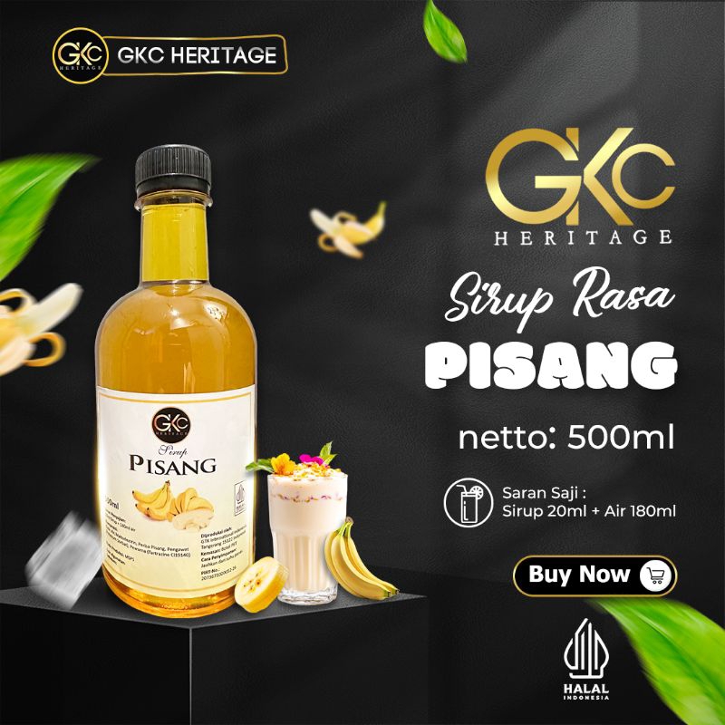

GKC Heritage Sirup Bali - Sirup Cair Konsentrat Minuman Pisang - HALAL - 500ml - Banana Syrup Botol