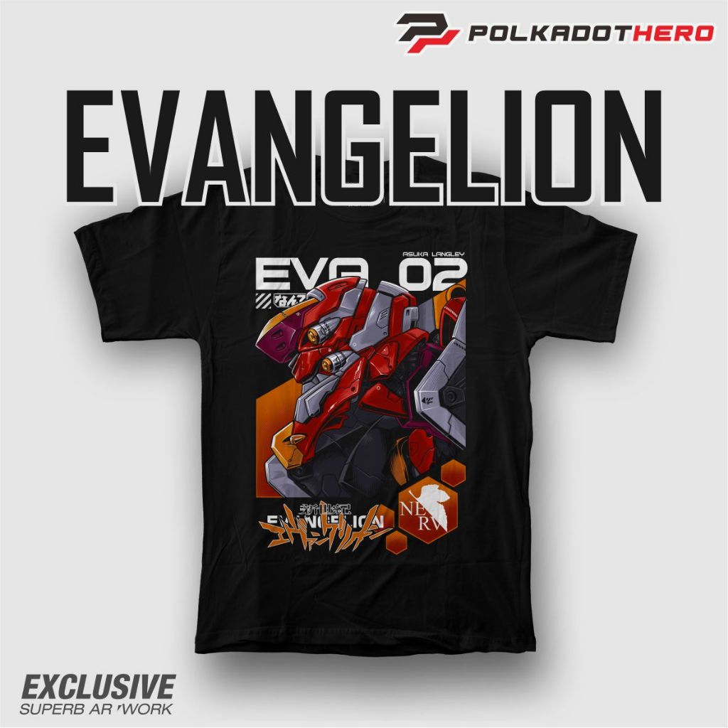 KAOS PRIA POLKADOT HERO ROBOT  EVANGELION 02 BIG SIZE | COTTON COMBED 24S