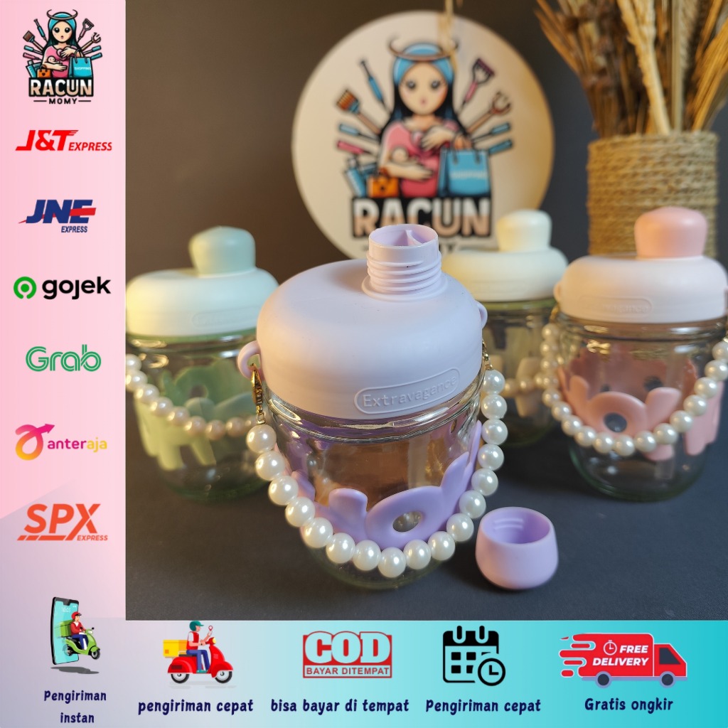 Gelas HOHO Mutiara 350 ML / Gelas Tenteng Mutiara / Gelas Kopi Mutiara