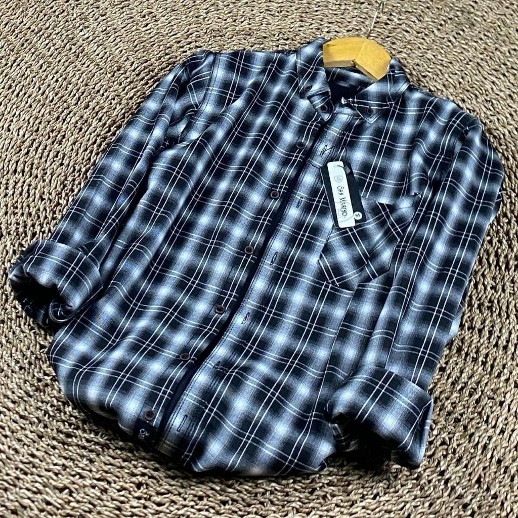 Kemeja flanel kotak hitam / kemeja hitam / flanel kotak hitam / kemeja pria kotak hitam / flanel eig