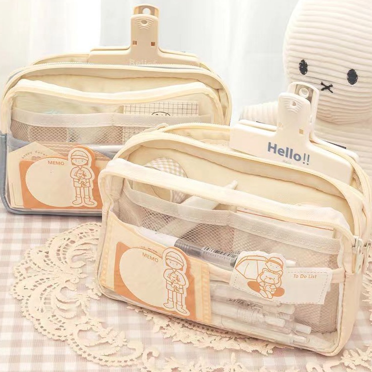 

Big Sale CARAT Kapasitas Besa Kotak Pensil Transparan Aesthetic Pencil Case Large T Pensil Pen Pouch Lucu Stationery Organizer