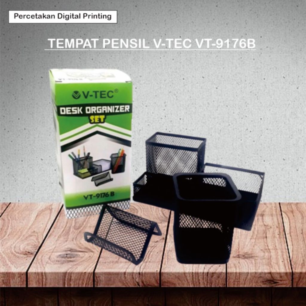 

DESK ORGANIZER SET / TEMPAT PENSIL / TEMPAT PENSIL V-TEC / V-TEC VT-9176B / ALAT TULIS KANTOR / ATK